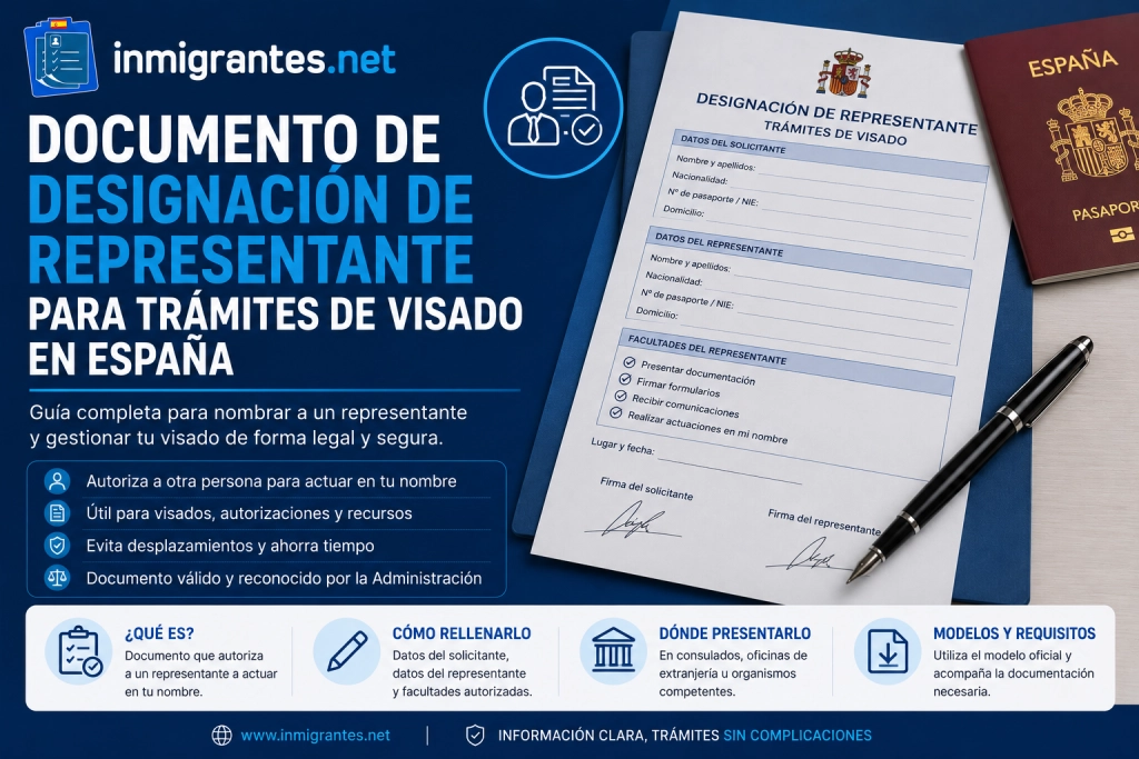 Documento de designación de representante para visado en España Documento de designación de representante para visado en España