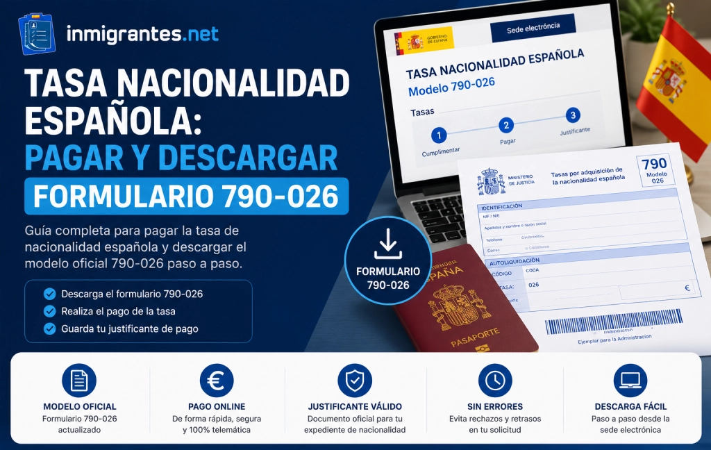 Tasa Nacionalidad Española 790 026: precio y pago Tasa Nacionalidad Española 790 026: precio y pago
